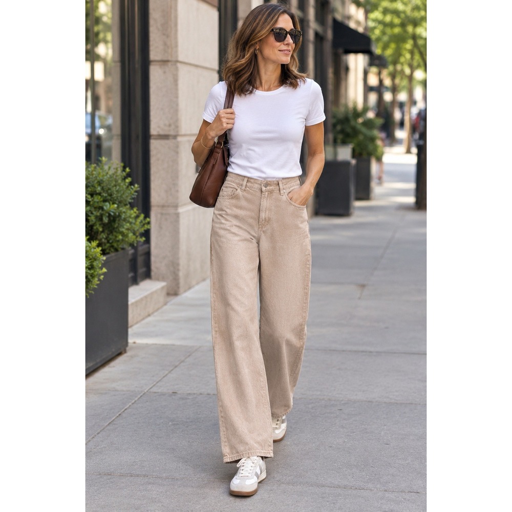 Rolla's Women Heidi HighRise Loose Straight Jeans 32x28 Butter cream Tencel NWT